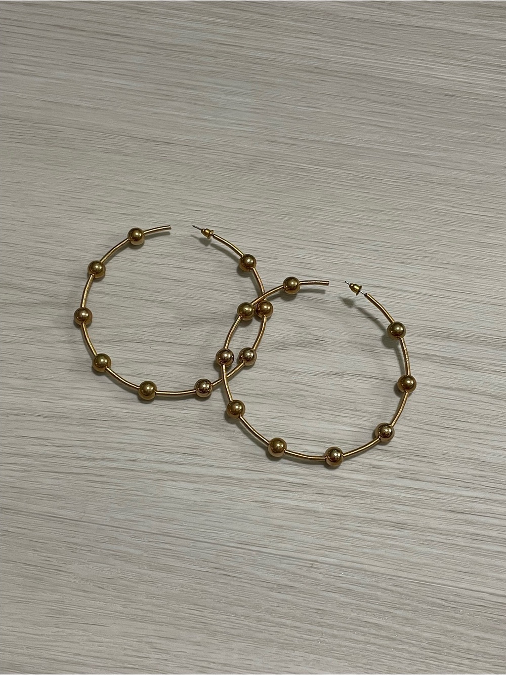 Gold Beaded Hoop Earrings
